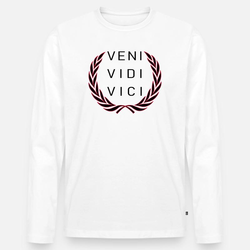 Veni Vidi Vici - Männer Premium Bio Langarmshirt - Weiß