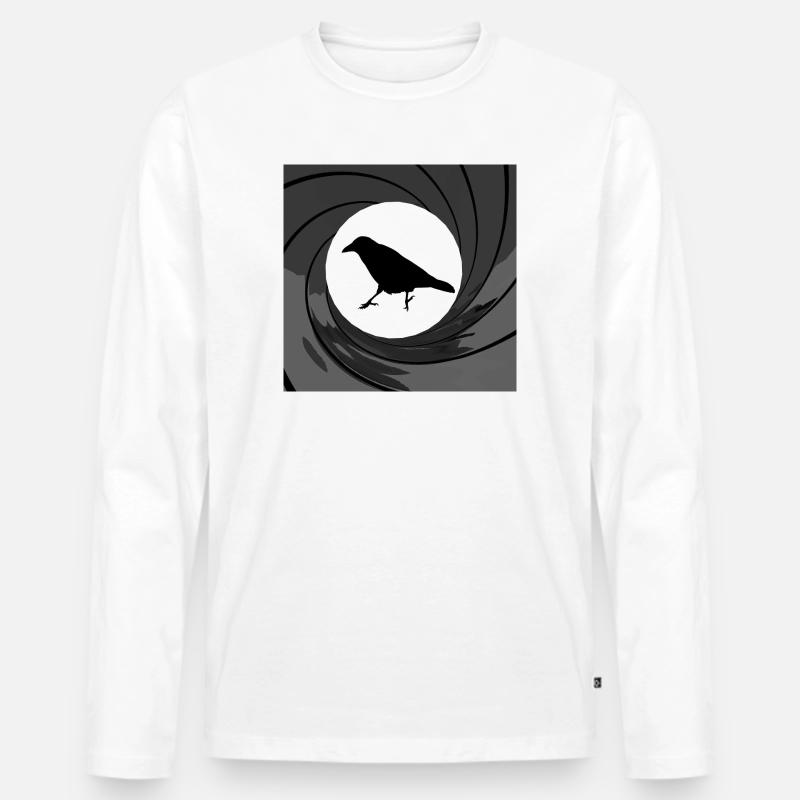 Bond crow - Männer Premium Bio Langarmshirt - Weiß