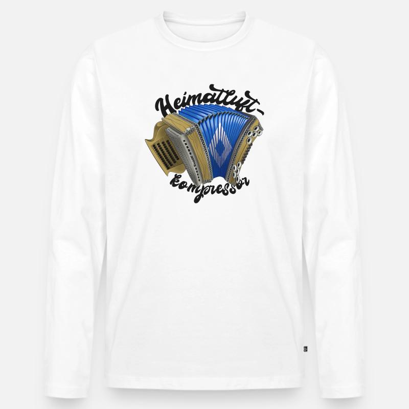 Heimatluftkompressor // dunkel | ZiachON! - Männer Premium Bio Langarmshirt - Weiß