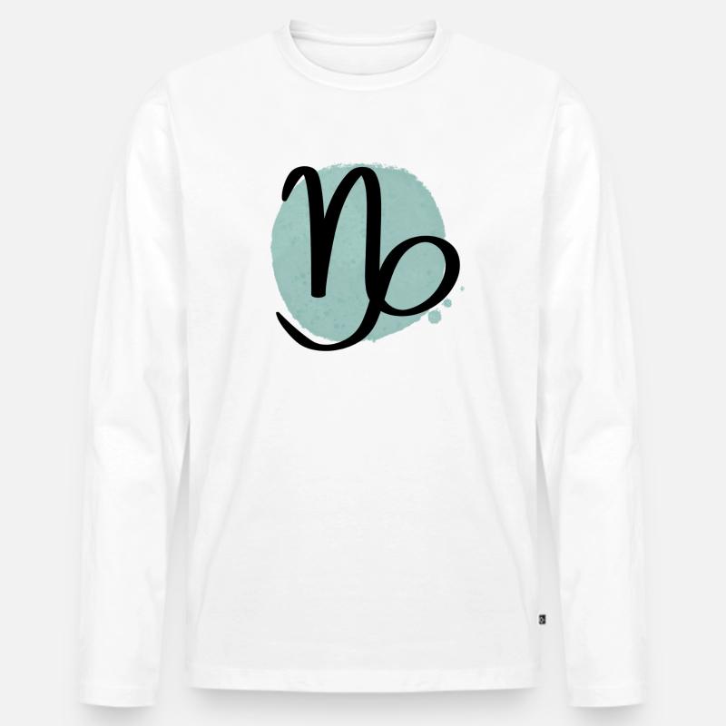 Sternzeichen Steinbock - Männer Premium Bio Langarmshirt - Weiß
