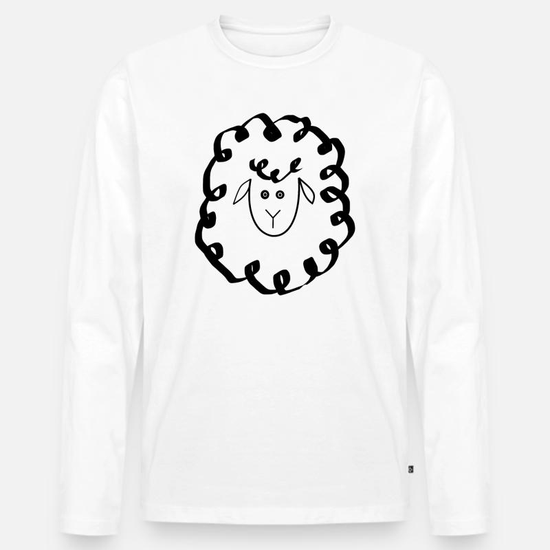 Schafe Schäfchen Lamm - Männer Premium Bio Langarmshirt - Weiß