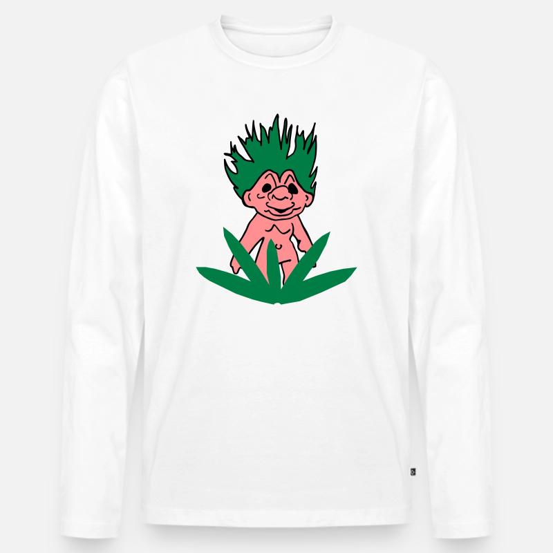Troll Dich raus! - Männer Premium Bio Langarmshirt - Weiß