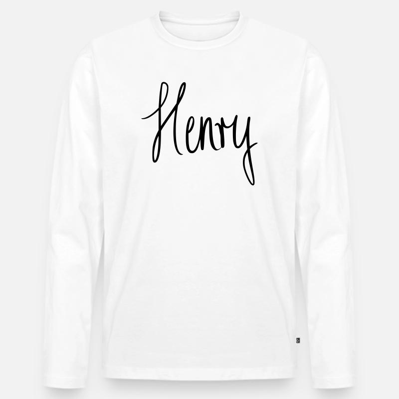 Henry - Männer Premium Bio Langarmshirt - Weiß