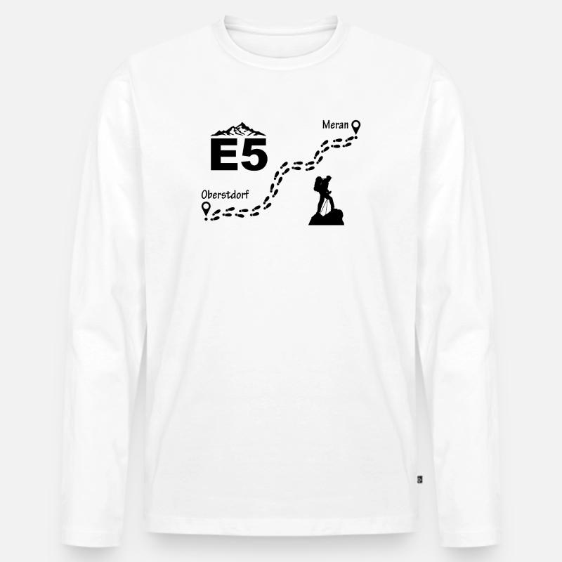 E5 Alpenüberquerung - Männer Premium Bio Langarmshirt - Weiß