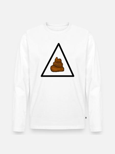 Warning shit, attention shit - Men's Premium Organic Long Sleeve Shirt - white