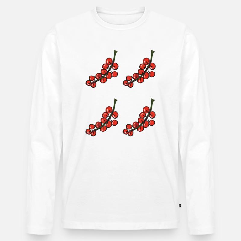 rote johannisbeere - red currant - Männer Premium Bio Langarmshirt - Weiß