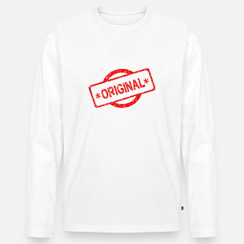 Original Stempel Layout - Männer Premium Bio Langarmshirt - Weiß
