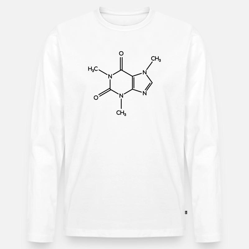 Koffein-Molekül - Strukturformel - Männer Premium Bio Langarmshirt - Weiß
