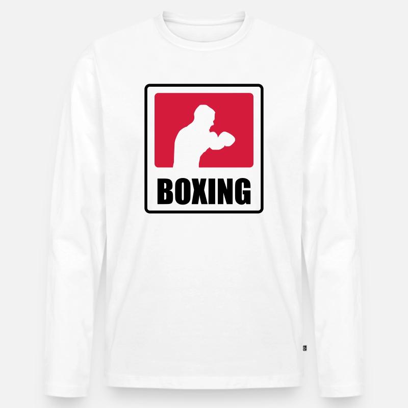 Boxer - Boxen 🥊 - Männer Premium Bio Langarmshirt - Weiß
