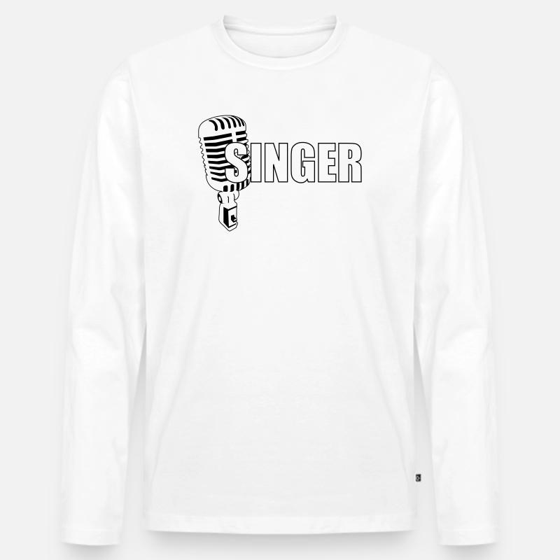 Sänger - Musik - Männer Premium Bio Langarmshirt - Weiß