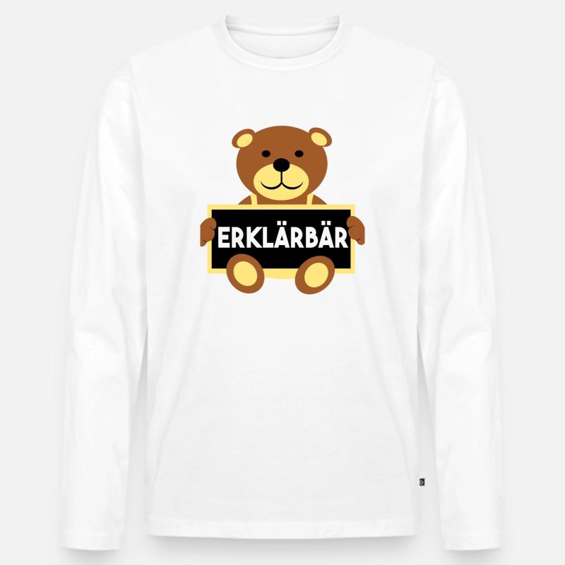 Erklärbär Referendar Lehrer - Männer Premium Bio Langarmshirt - Weiß