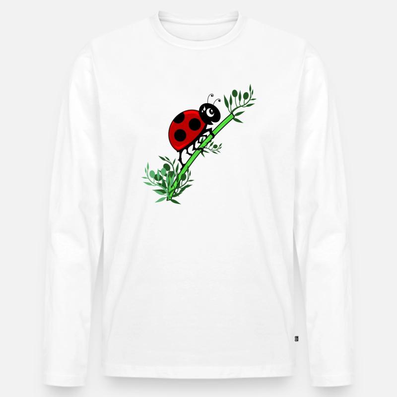 Marienkäfer Botanik - Männer Premium Bio Langarmshirt - Weiß