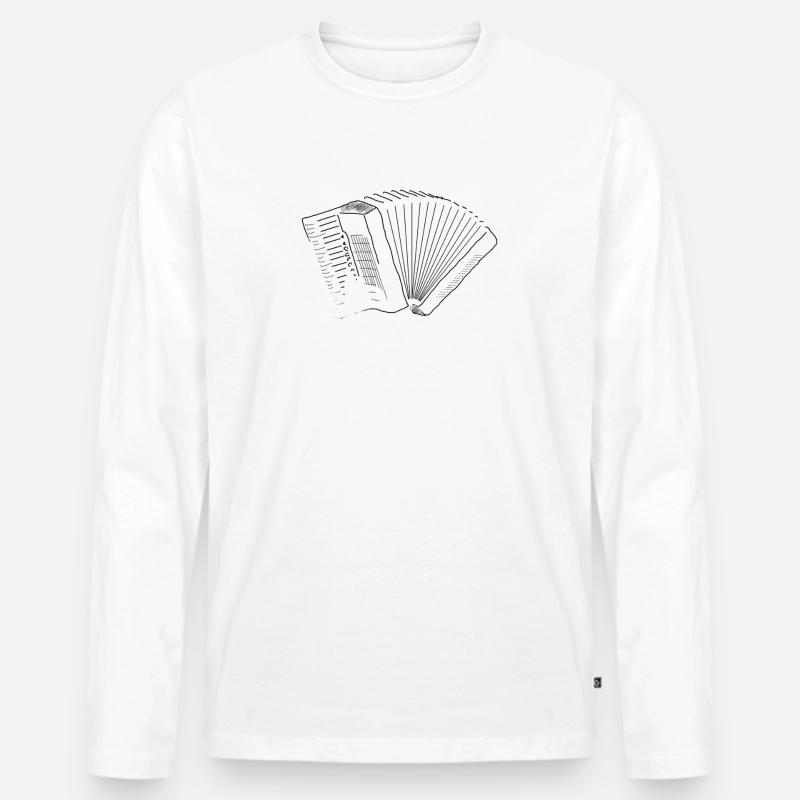 Akkordeon pur - Männer Premium Bio Langarmshirt - Weiß
