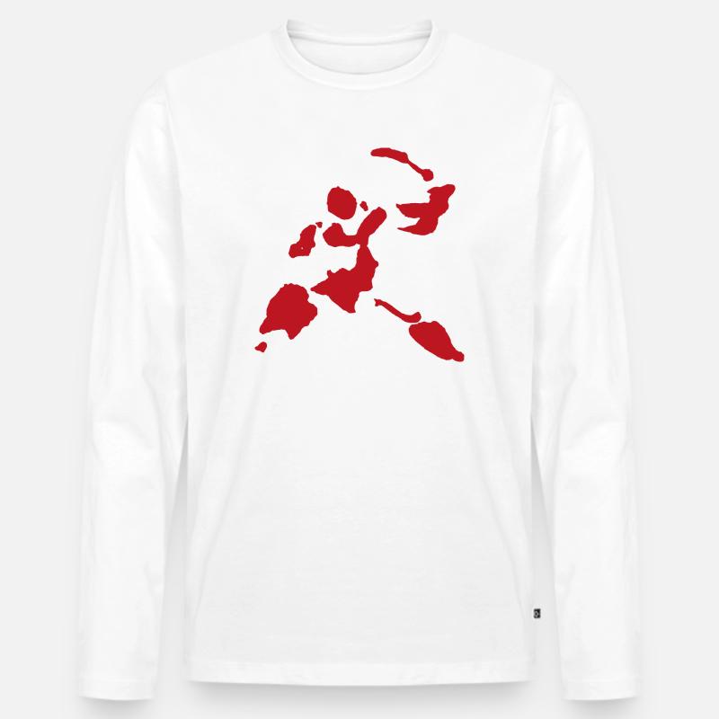 Blutspritzer Schwerkämpfer Krieger Figur - Männer Premium Bio Langarmshirt - Weiß
