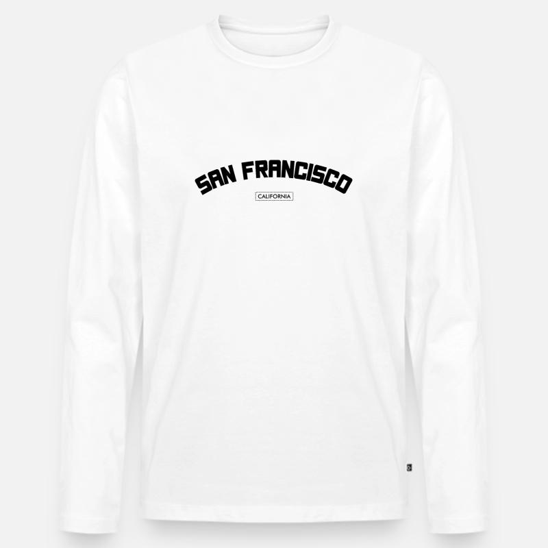 San Francisco - Männer Premium Bio Langarmshirt - Weiß