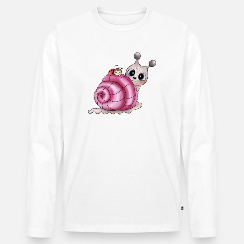 schneckenhaus pink - Männer Premium Bio Langarmshirt - Weiß
