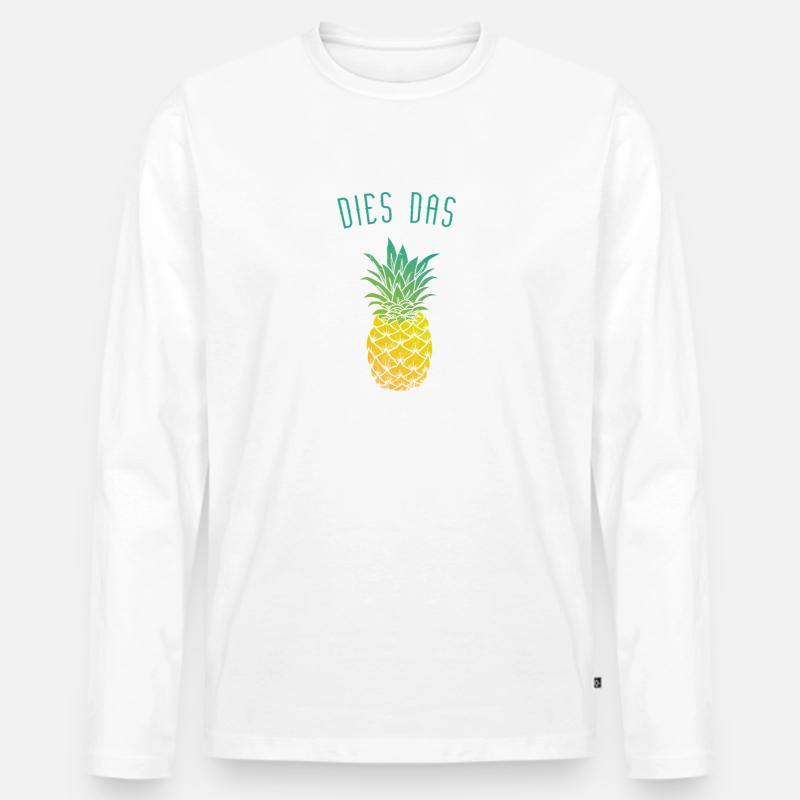 dies das Ananas - Männer Premium Bio Langarmshirt - Weiß