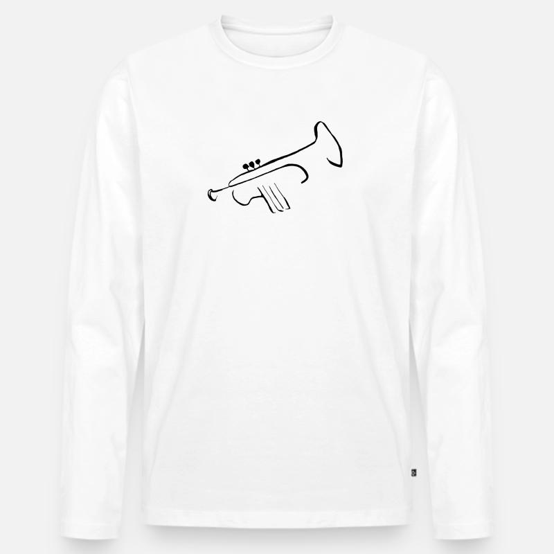 Trompete pur 2 - Männer Premium Bio Langarmshirt - Weiß