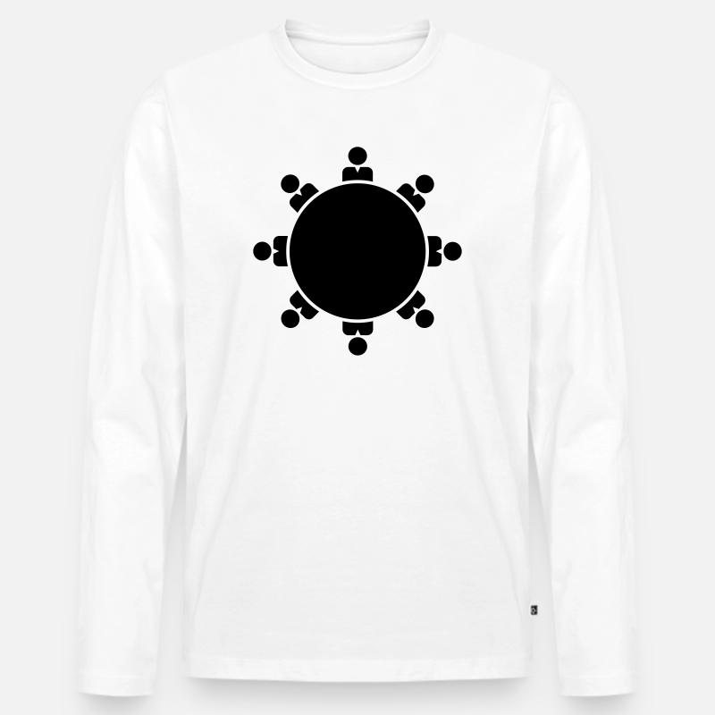 Runder Tisch - Männer Premium Bio Langarmshirt - Weiß