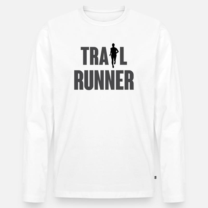 Trailrunner - Männer Premium Bio Langarmshirt - Weiß