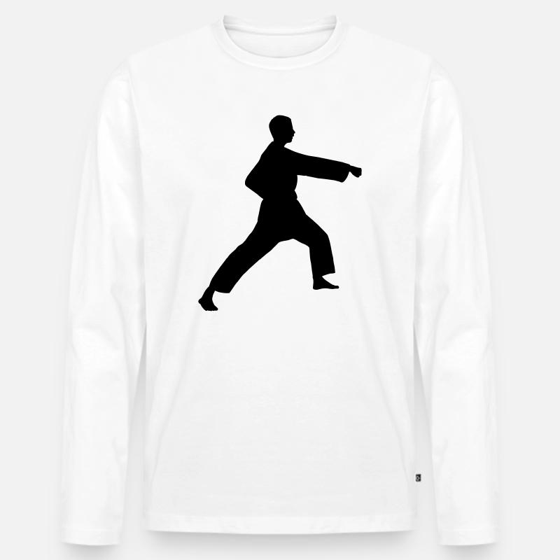 Punsch Karate oder Teakwondo Punsch - Männer Premium Bio Langarmshirt - Weiß