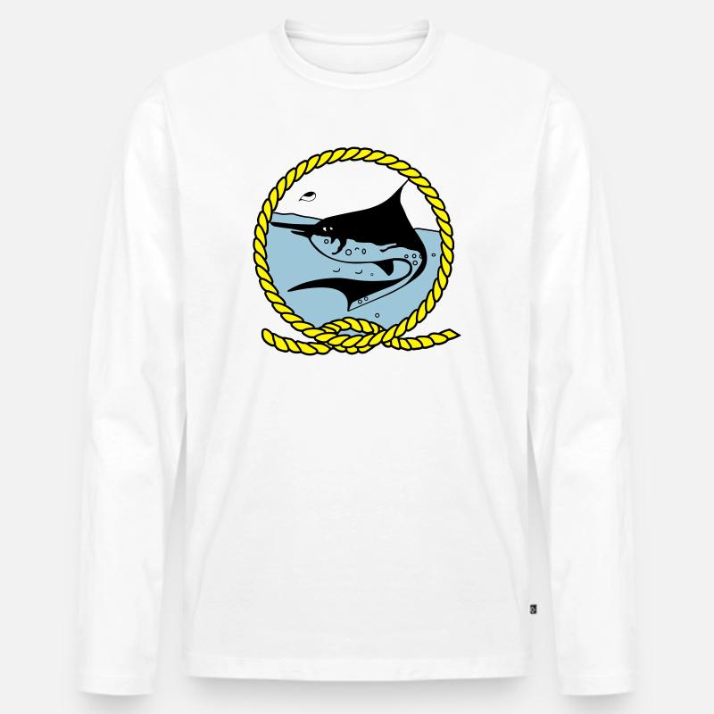Leawaka Haria Logo - Männer Premium Bio Langarmshirt - Weiß