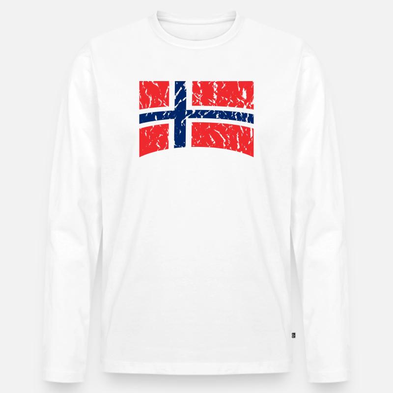 Norwegen Norge Norway - Männer Premium Bio Langarmshirt - Weiß
