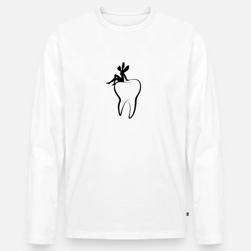 Zahnfee - Männer Premium Bio Langarmshirt - Weiß