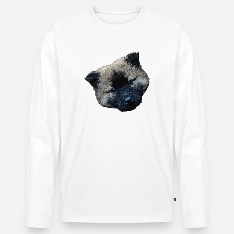 hündchen closing, eurasier welpe - Männer Premium Bio Langarmshirt - Weiß