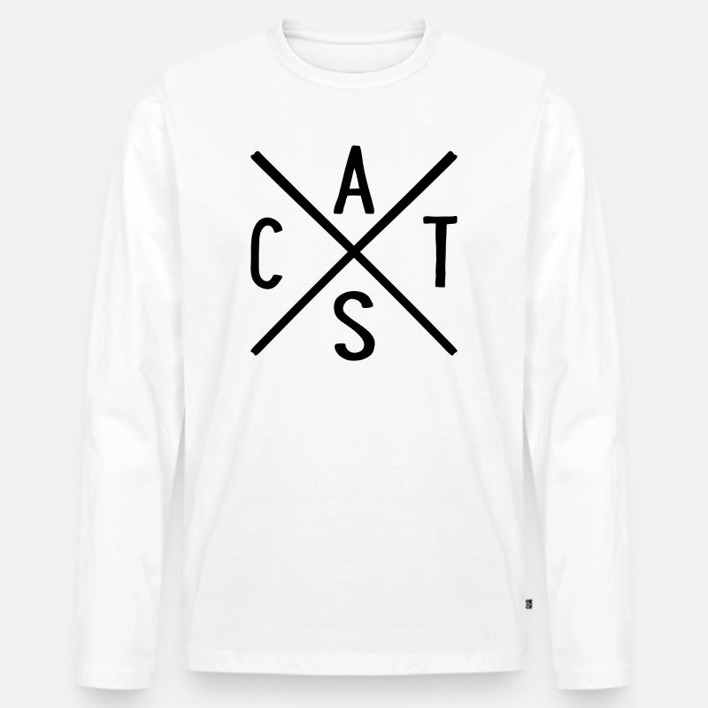 Katzen - Männer Premium Bio Langarmshirt - Weiß