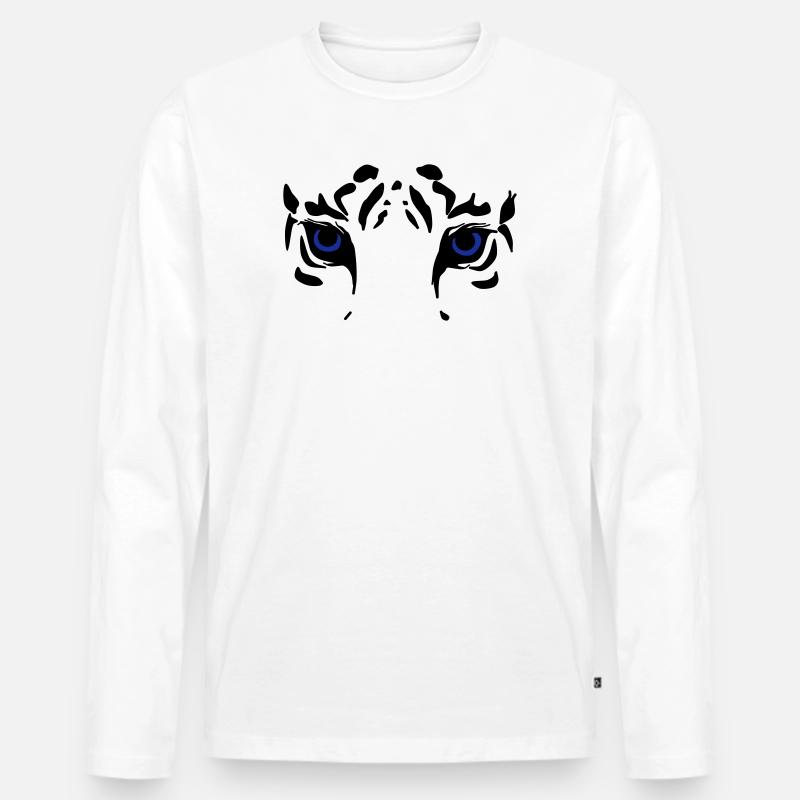 Tiger / Löwe/ Raubkatze - Männer Premium Bio Langarmshirt - Weiß