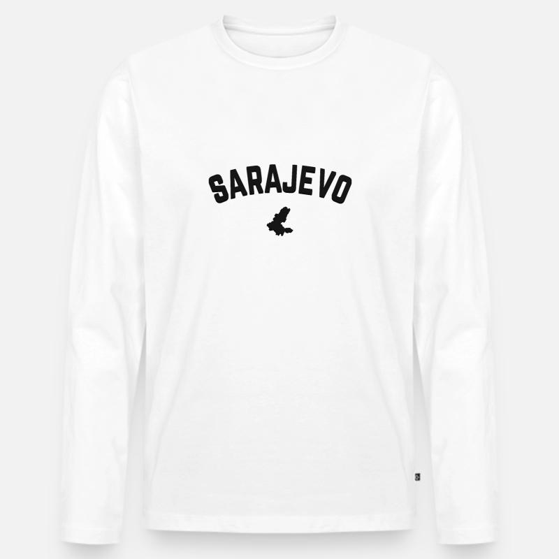Sarajevo Bosnien - Männer Premium Bio Langarmshirt - Weiß