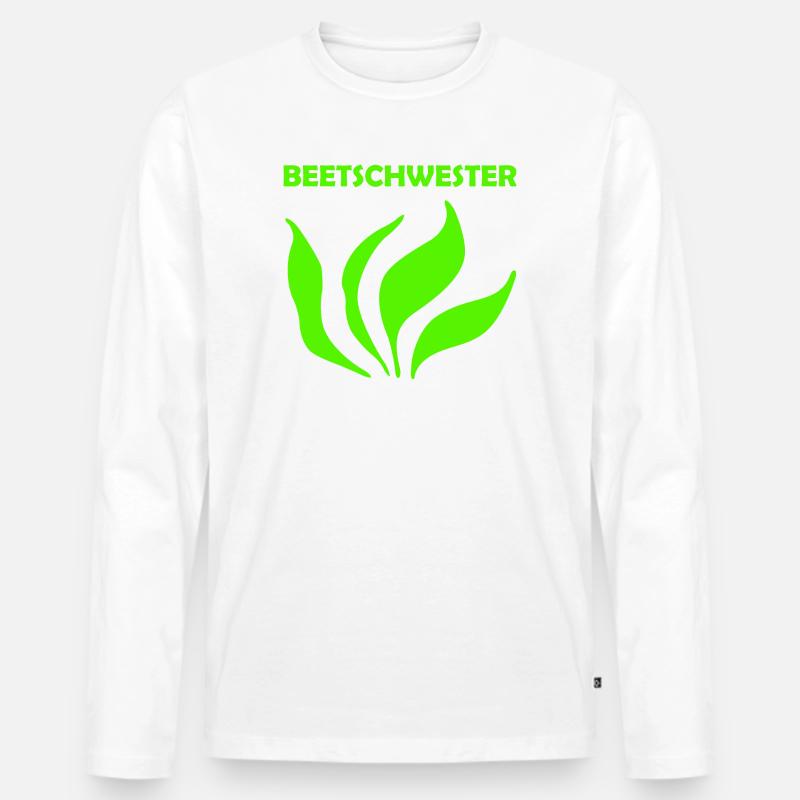 Beetschwester - Männer Premium Bio Langarmshirt - Weiß