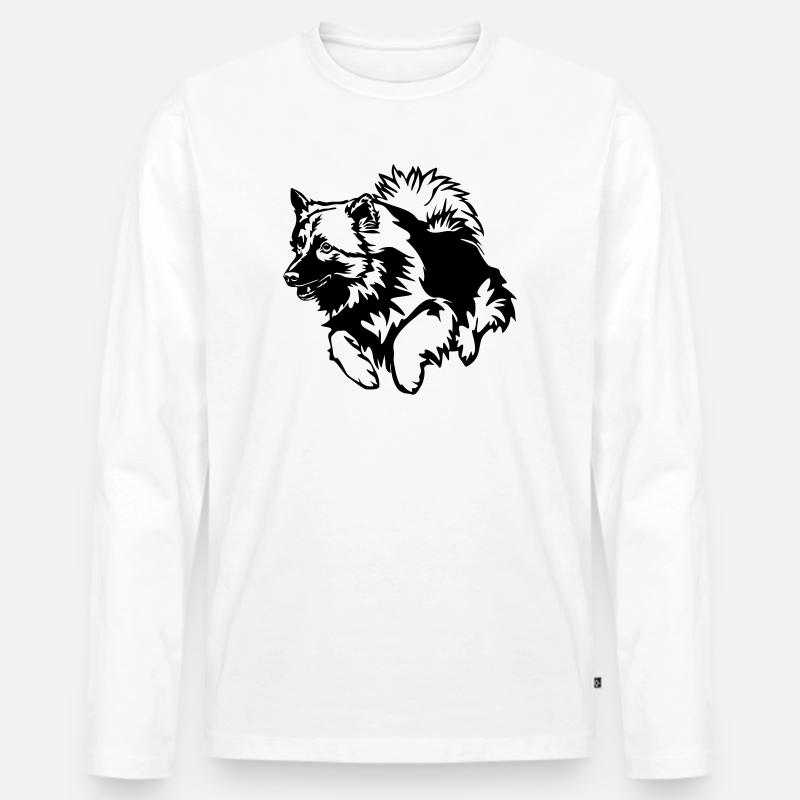 Wolfsspitz - Männer Premium Bio Langarmshirt - Weiß