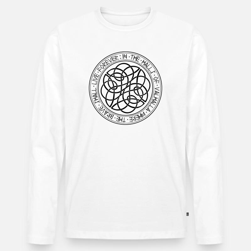 Wikinger - Männer Premium Bio Langarmshirt - Weiß