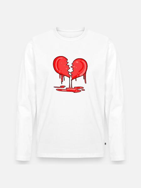 Broken heart - Men's Premium Organic Long Sleeve Shirt - white
