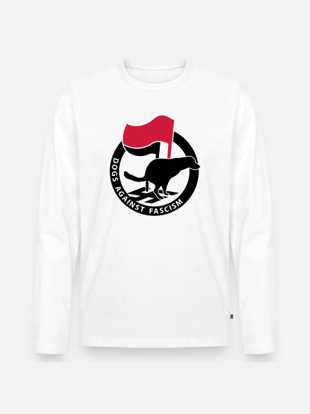 "Hunde mod fascisme" for Antifa Hundeejere - Premium økologisk langærmet T-shirt til mænd - hvid