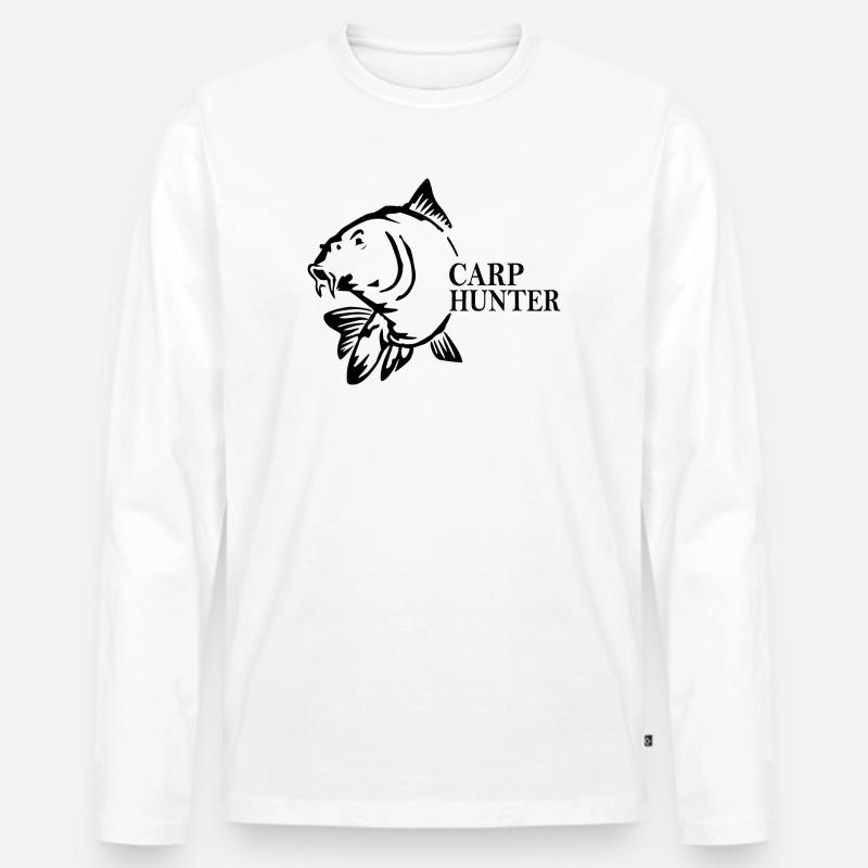 Carp Hunter - Männer Premium Bio Langarmshirt - Weiß