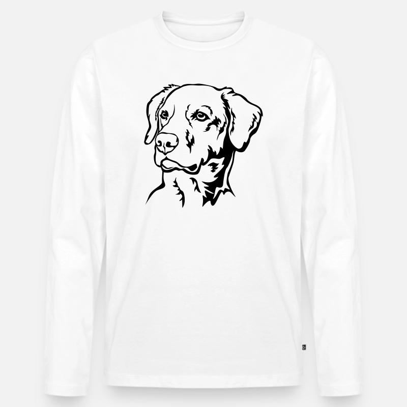 Labrador Kopf - Männer Premium Bio Langarmshirt - Weiß