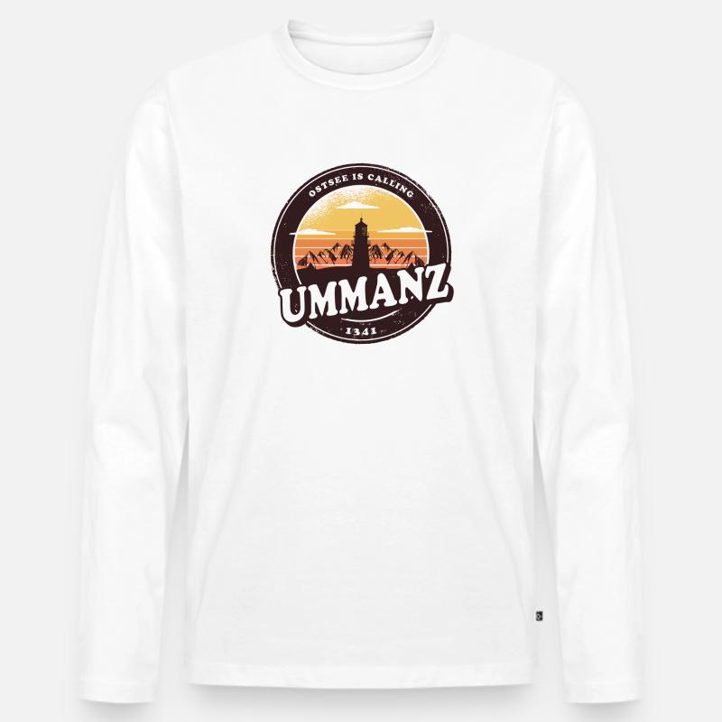 Ummanz Ostsee Leuchtturm Design / Geschenkidee - Männer Premium Bio Langarmshirt - Weiß