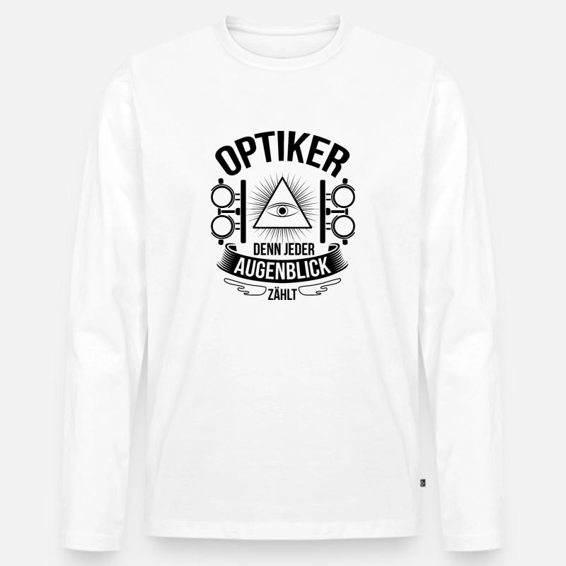 Optiker Geschenkideen - Männer Premium Bio Langarmshirt - Weiß
