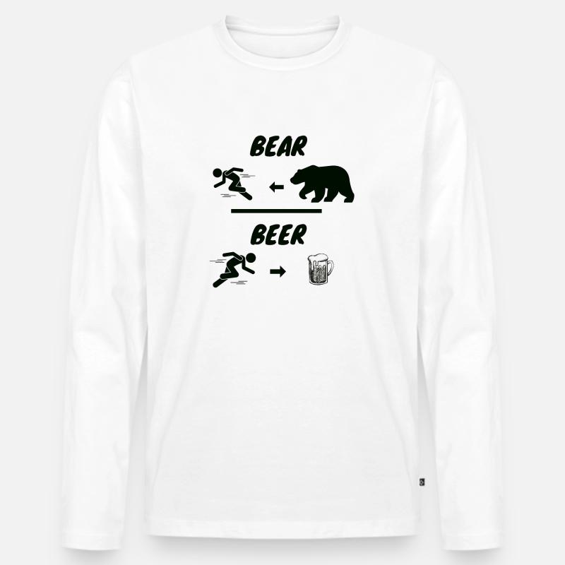 Bärenrennen und Bier - Männer Premium Bio Langarmshirt - Weiß