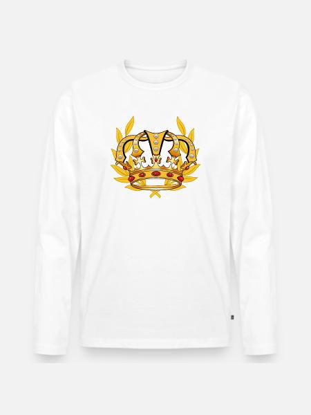 Crown King Majesty Royal Prince - Men's Premium Organic Long Sleeve Shirt - white