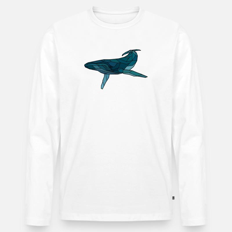 Buckelwal blanko - Männer Premium Bio Langarmshirt - Weiß