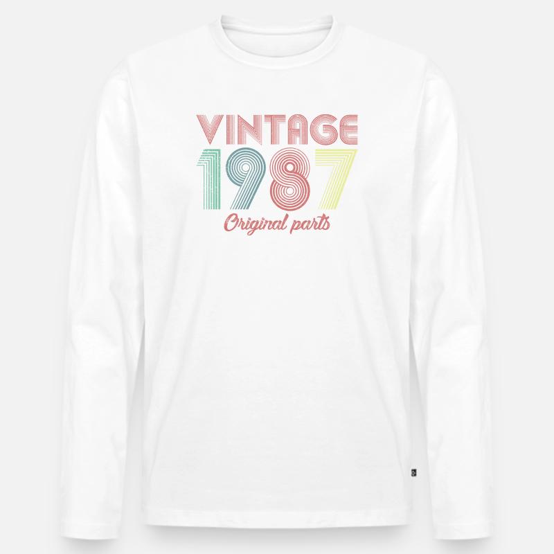 Originale Originale von 1987 - Männer Premium Bio Langarmshirt - Weiß