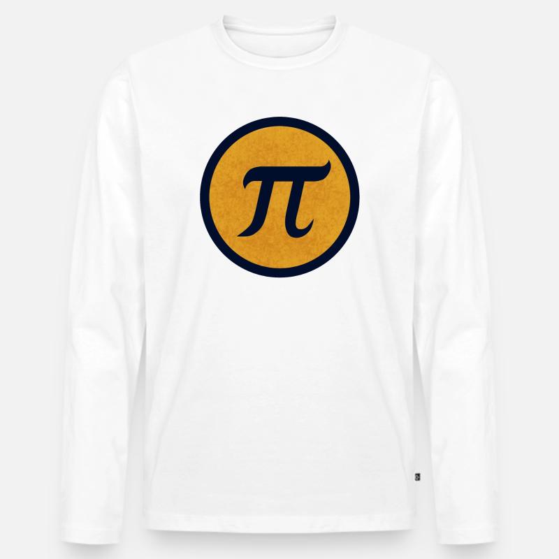 Pi-Symbol auf gelbem texturiertem Hintergrund - Männer Premium Bio Langarmshirt - Weiß