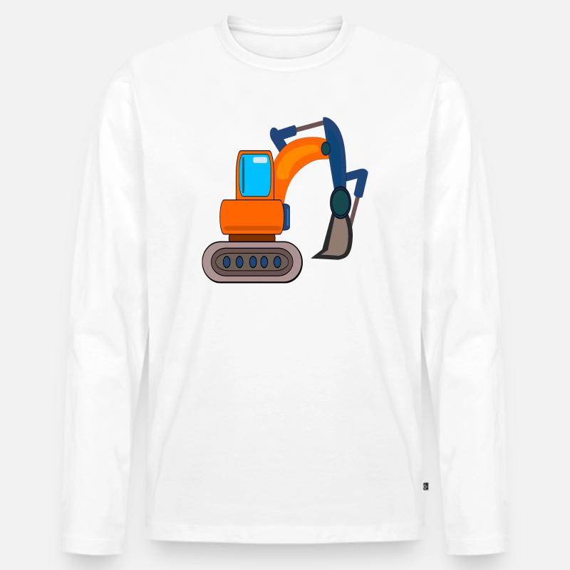 BAUSTELLE BAGGER KINDER BAGGERN - Männer Premium Bio Langarmshirt - Weiß