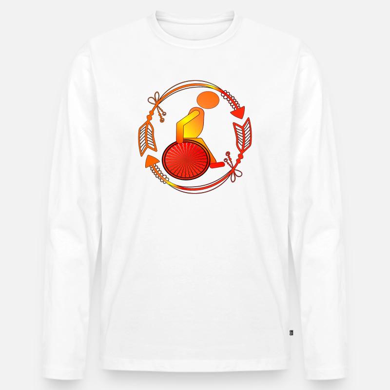 Rollstuhllfahrer Gehbehinderung ROLLSTUHL - Männer Premium Bio Langarmshirt - Weiß