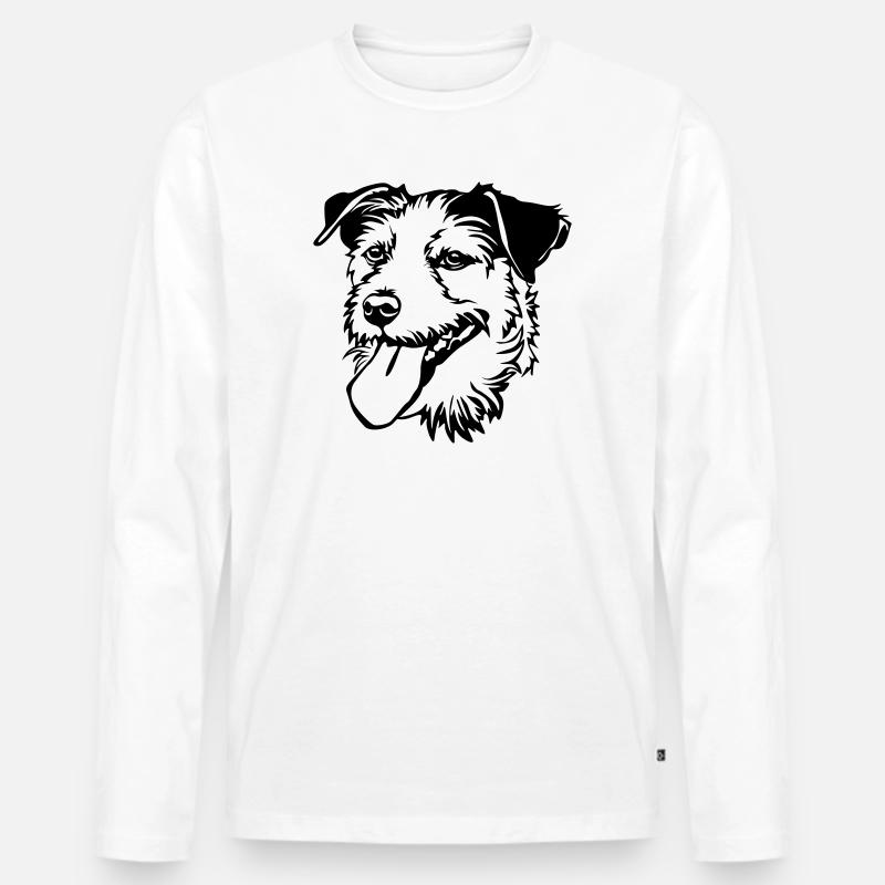 Parson Russel Terrier Kopf - Männer Premium Bio Langarmshirt - Weiß