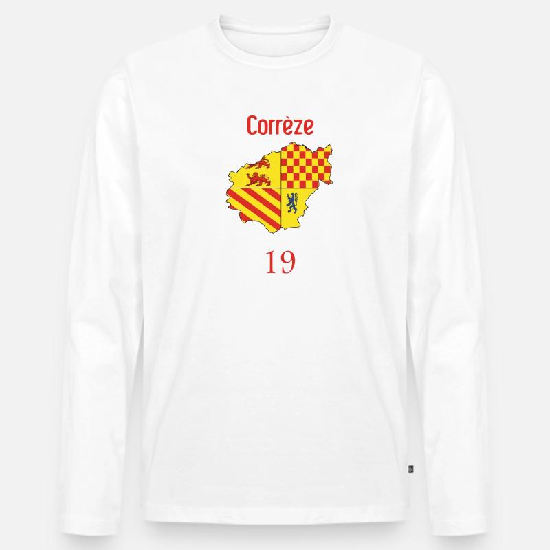 Corrèze - Männer Premium Bio Langarmshirt - Weiß